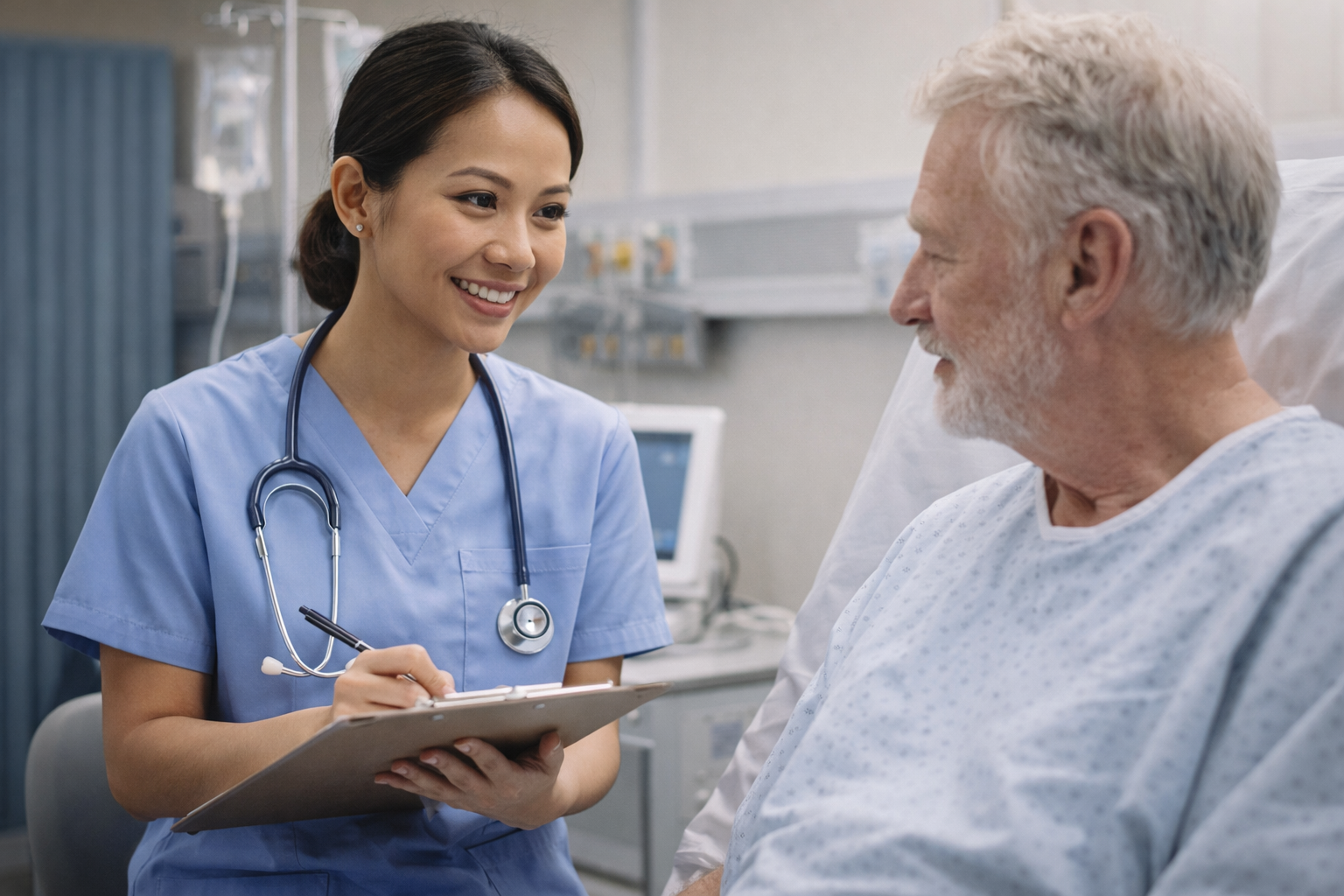 Healthcare professionals coordinating in a clinical setting